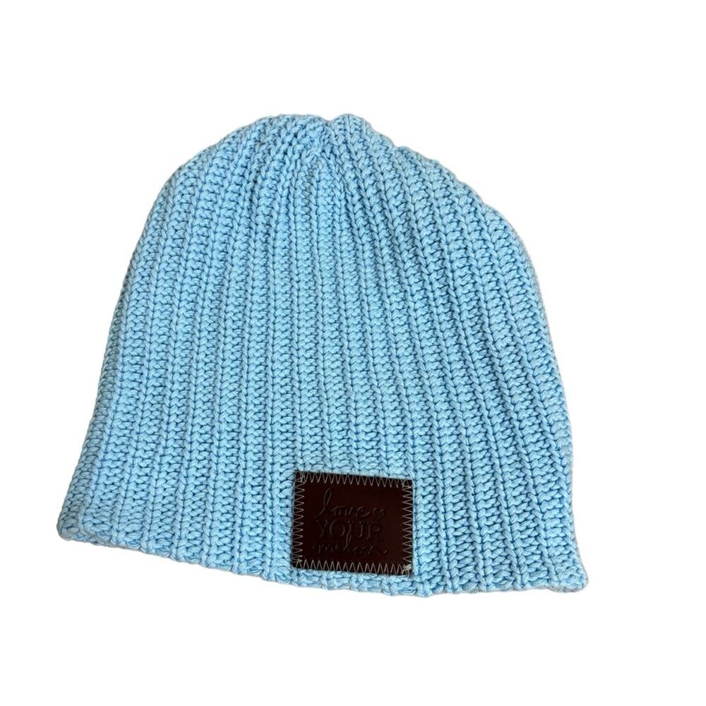 Love Your Melon 100% Cotton Beanie in Light Blue - One Size
